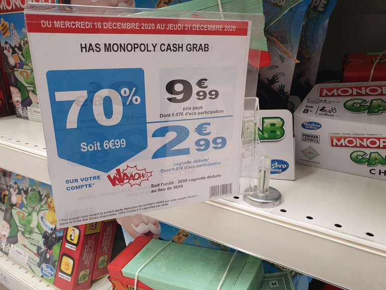 Jeu de société Monopoly Crash Grab (Via 6.99€ sur la carte) - Louvroil (59)