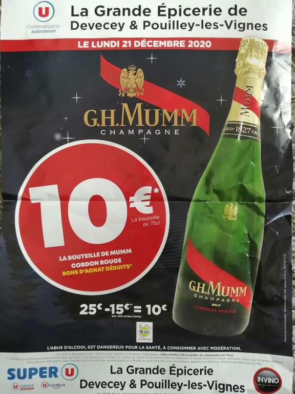 Champagne brut millésime G.H. Mumm - Cordon Rouge - 75cl (Devecey et Pouilley-les-Vignes 25)