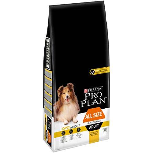 Croquettes pour chiens adultes Pro Plan All Sizes Adult Light / Sterilised avec Optiweight Riche en Poulet - 14 kg