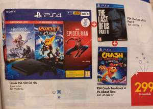 Console Sony PS4 Slim 500 Go + 5 jeux dont The Last of Us 2, Crash Bandicoot 4 (Frontaliers Belgique)