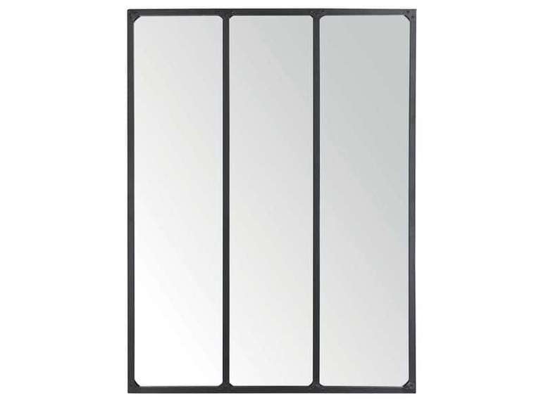 Miroir encadrement et 3 bandes de métal - 90 x 120 cm, noir