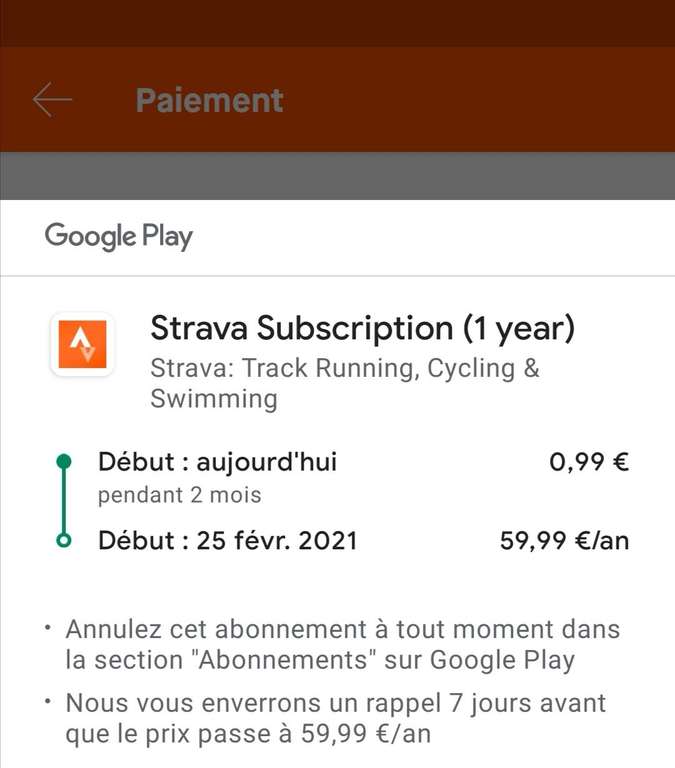 Abonnement 2 mois Strava Premium (strava.com)