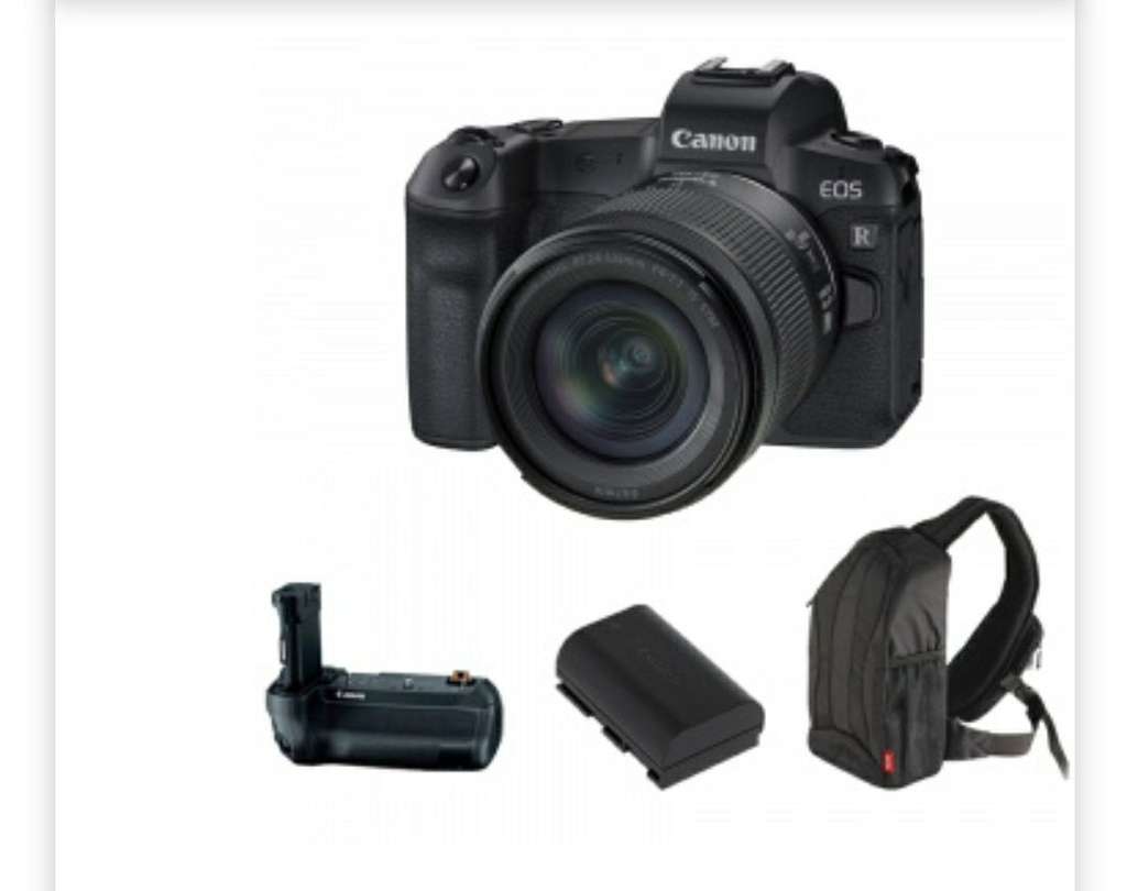 Appareil Photo Canon Eos R + RF 24-105 mm f/4,0-7,1 IS STM + Grip BG-E22 + 2ème batterie LP-E6N + Sac à dos Canon 300EG (camara.net)