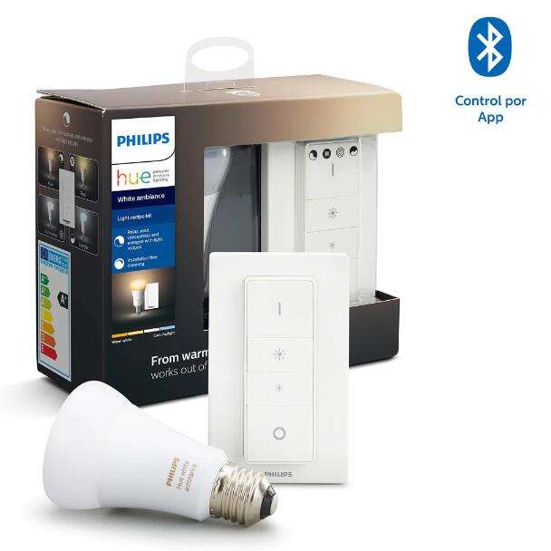 2 produits Philips HUE achetés = le 3ème offert - Ex: Lot de 3 packs White Ambiance: 3 ampoules + 3 télécommandes (E27, 9W)