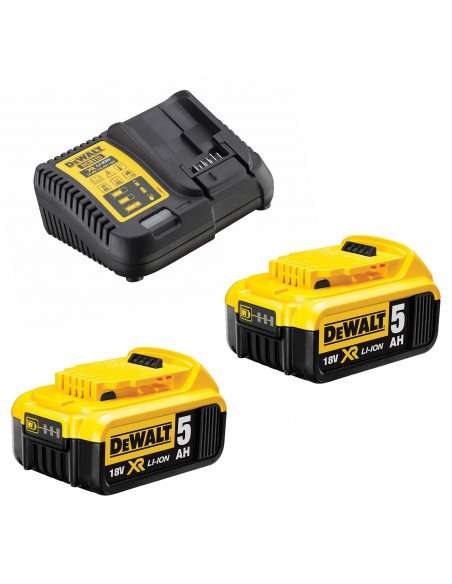 Pack DeWalt DCB115P2 : 2 batteries dcb184 18V 5Ah + chargeur dcb115 (via ODR de 50€) -