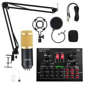Set Microphone BM800 Pro + Table mixage audio (V8X Pro Black Set)