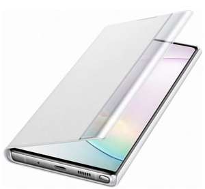 Etui folio Samsung Clear View Cover Galaxy Note 10 - Blanc