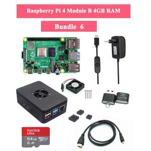 Bundle Raspberry Pi 4 4Go + Carte Mémoire 64 Go + Accessoires
