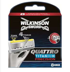 8 Lames Wilkinson Quattro titanium ou Manche à rasoir (via 13.46€ sur Carte Fidélité)