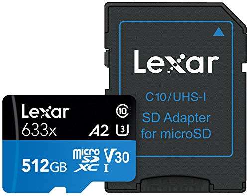 Carte Mémoire microSDXC UHS-I Lexar Professional 633x - 512 Go