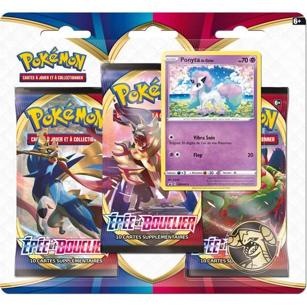 Sélection de packs de 3 boosters Pokémon en promotion - Ex : Pokémon Epée et Bouclier
