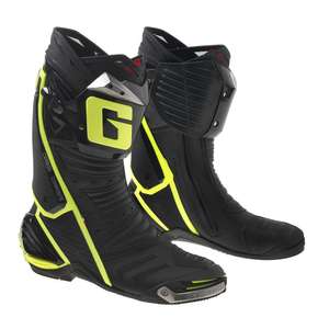 Bottes moto racing Gaerne G.P1 pour Homme - Noir/Jaune (Taille 48)