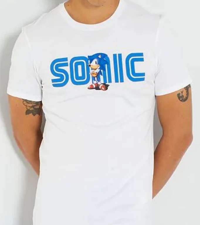 Sélection de t-shirts homme avec logo jeux vidéo en promotion - Ex : T-shirt Sonic
