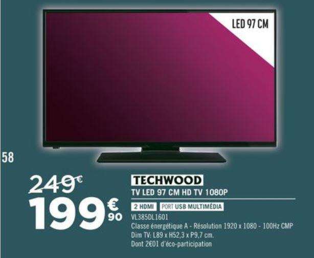 TV 38" Techwood VL385DL1601 - Full HD, 97cm