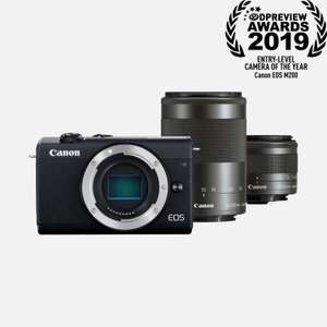 Appareil photo hybride Canon EOS M200 (Noir) + objectifs EF-M 15-45mm & EF-M 55-200mm