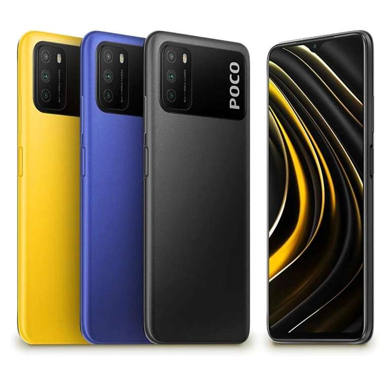 Smartphone 6.53" Xiaomi Poco M3 - SnapDragon 662, 4 Go de RAM, 64 Go, Noir, Bleu ou Jaune