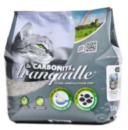 Litière agglomérante pour chat Carbonite Tranquille - au bicarbonate de soude et charbon actif, 7.1 kg
