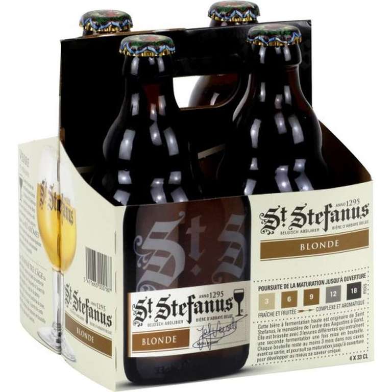 30% de réduction sur les packs de 4 bières St Stefanus (et mikkeler, meantime...) - Ex: Lot de 4 bières blondes St Stefanus (33cl)