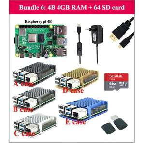 Bundle carte de développement Raspberry Pi 4 - 4 Go + Carte mémoire 64 Go + Accessoires (68,48€ avec le code FRAE8)