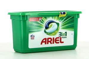 Paquet de 43 capsules de lessive liquide Ariel Pods (via 9.80€ sur Carte Fidélité et BDR)