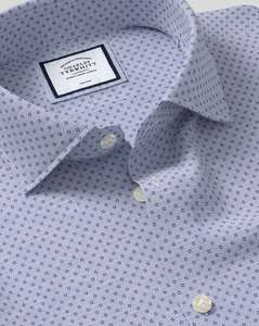 Sélection d'articles en promotion - Ex: Chemise Business Casual Collar Non-Iron Circle Printed Shirt - Blue