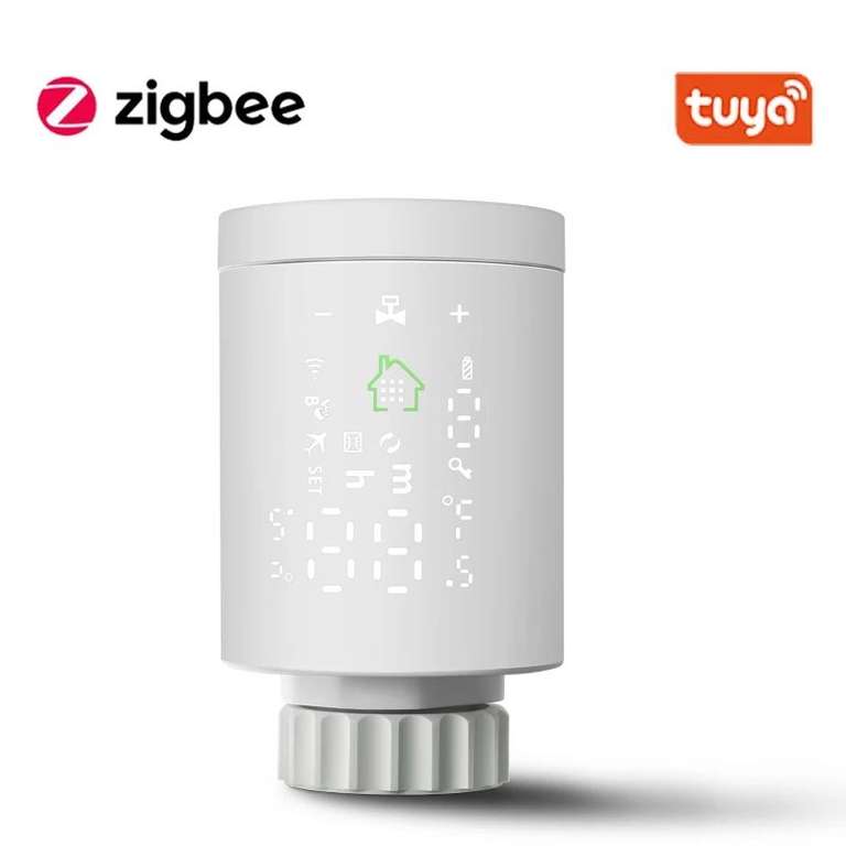 Tête thermostatique connecté Tuya - compatible Zigbee, Blanc