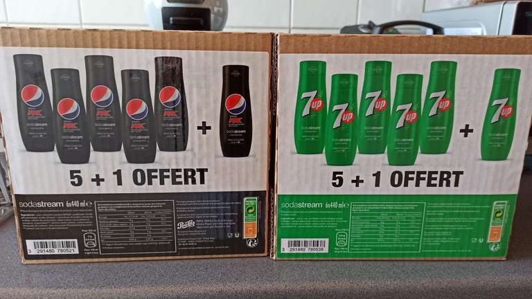 Lot de 6 bouteilles de sirop concentré SodaStram 7Up ou Pepsi Max (6x440 ml) - Aulnoy-Lez-Valenciennes (59)