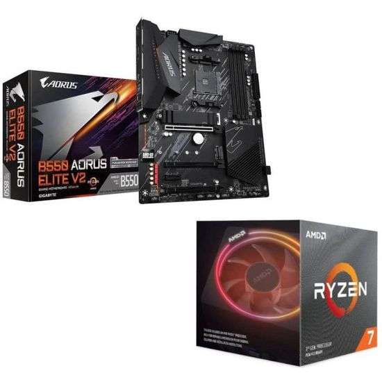 Processeur AMD Ryzen 7 3700X Wraith Prism Cooler (3.6 / 4.4 GHz) + Carte Mère Gigabyte B550 Aorus Elite V2