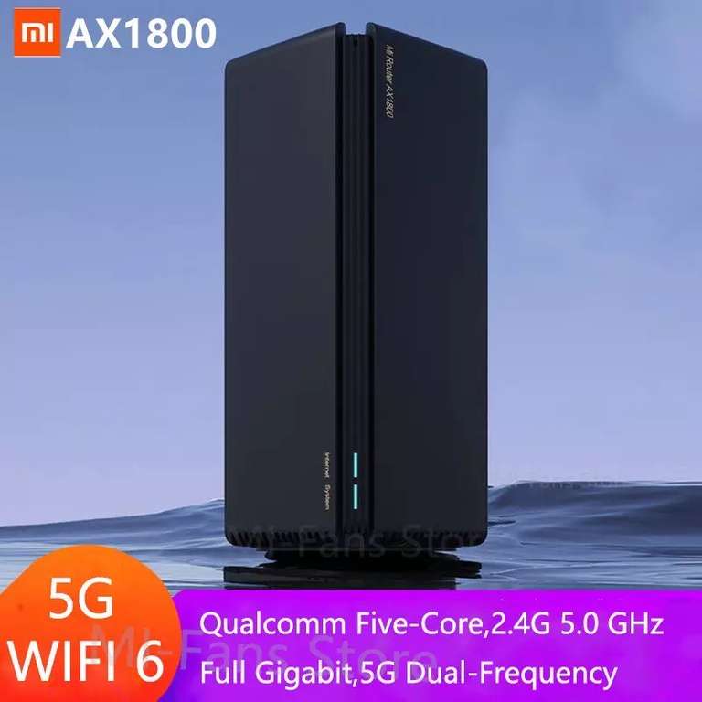 Routeur Xiaomi AX1800 - Wi-Fi 6 bi-bande, Mesh, 1775Mbps + Adaptateur EU