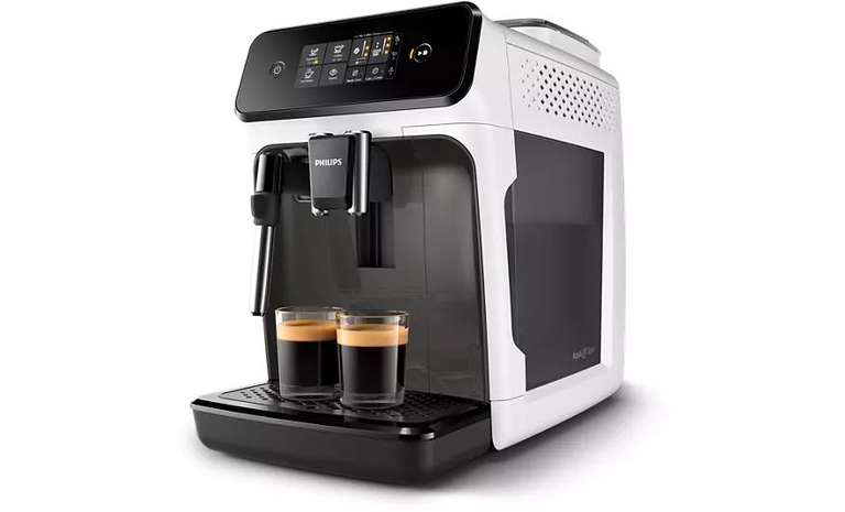 Machine à café Expresso Automatique Philips EP1223/00 - Broyeur Grains, Mousseur à lait intégré, blanche