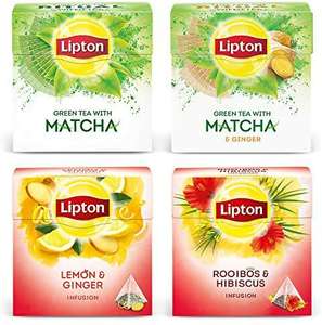 Lot de 4 Boîtes de 20 Sachets de thés verts & infusions Lipton (via coupon abonnement)