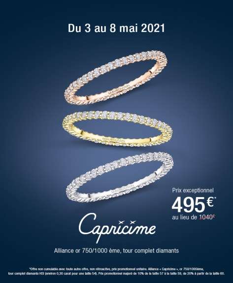 Alliance Mauboussin Capricime - Or blanc / Or rose / Or et diamants, Tailles au choix