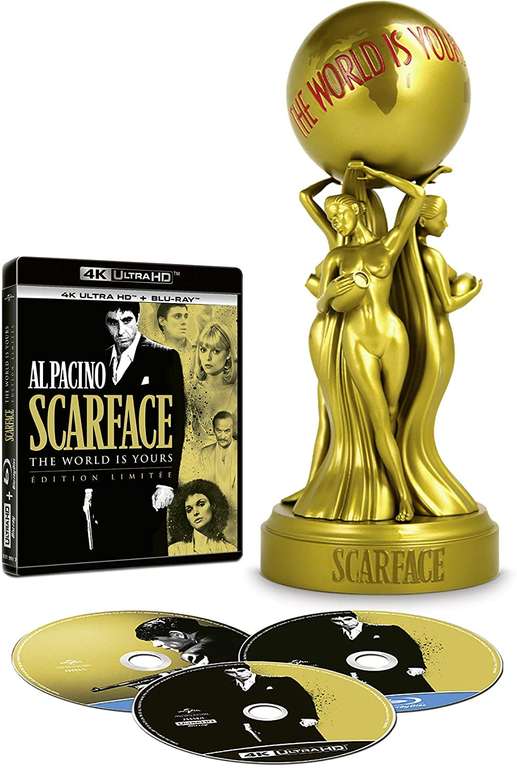 Coffret Blu-ray/4K ULTRA Scarface en Edition limitée "The World is Yours" (Version 1983 + version 1932 + Statuette Exclusive)
