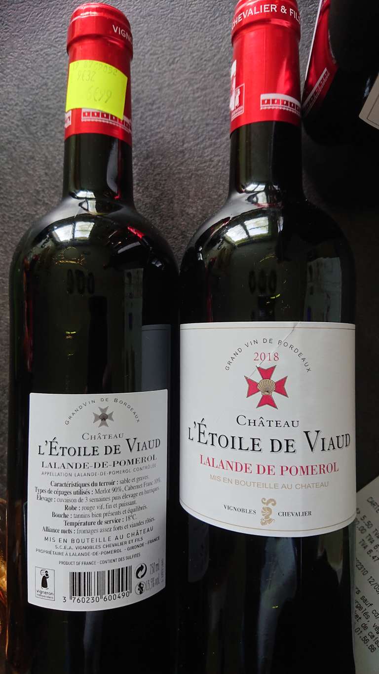 Bouteille de vin rouge Lalande de Pomerol : L'étoile de Viaud 2018 (70cl) - Agneaux (50)