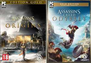 Assassin's Creed Origins Gold à 9,79€ & Odyssey Gold Edition à 14,99€ sur PC (Dématérialisés)