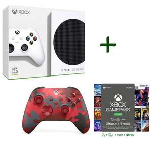 Pack Console Microsoft Xbox Series S + nouvelle manette Daystrike Camo + 3 mois de Game Pass Ultimate