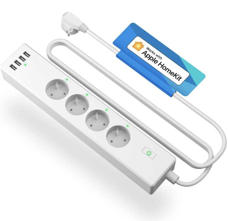 Multiprise Connectée HomeKit (FR) Meross - 4 Prises AC & 4 USB Ports (Via Coupon - Vendeur Tiers)