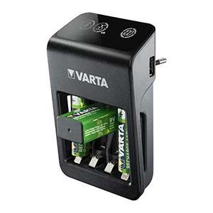 Chargeur de piles Varta LCD Plug Charger+ - AA, AAA, 9 V, Port USB + 4 Piles AA