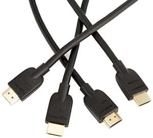 Lot de 2 câbles HDMI 2.0 4k 60Hz 3D Ethernet Arc - Amazon Basics 3 m