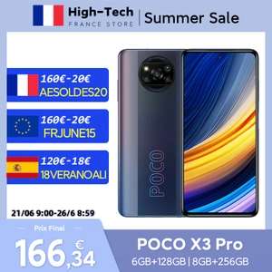 Smartphone 6.67" Xiaomi Poco X3 Pro - 128 Go (166,34€ avec FRJUNE15) - Entrepôt France