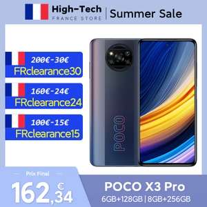 Smartphone 6.67" Poco X3 Pro (Version Globale) - 8 Go , 256 Go (176,06€ via Code FRclearance30)