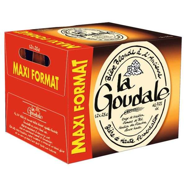 Pack de 12 bouteilles de bière blonde ou ambrée La Goudale - 12x25 cl