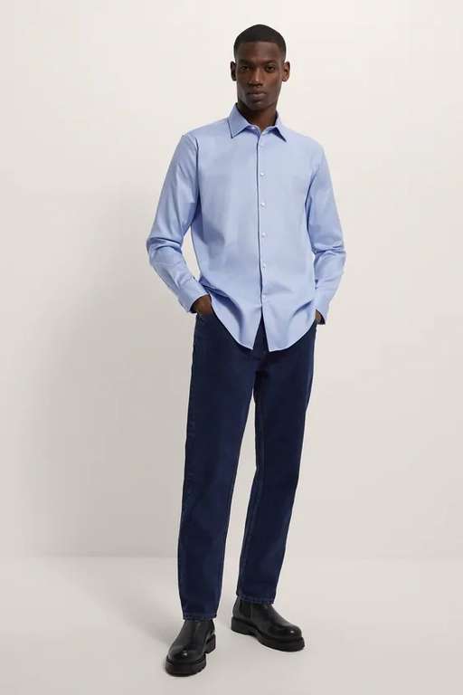 Chemise Zara - structurée sans repassage, bleu (tailles S, M ou L)