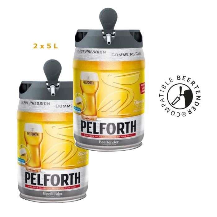 Lot de 2 Fûts de bière blonde Pelforth - Compatible Beertender, 2x 5L
