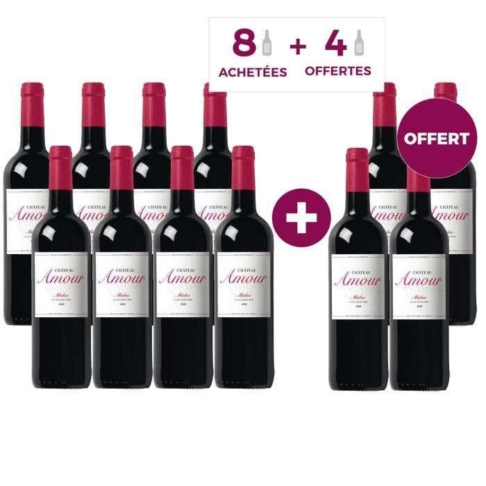 12 Bouteilles de Vin rouge de Bordeaux Médoc Château Amour 2018 - 12x75 cl