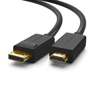 Câble UGreen DisplayPort vers HDMI (2 mètres) - Plaqués or, 4K/30Hz & 2K/60Hz