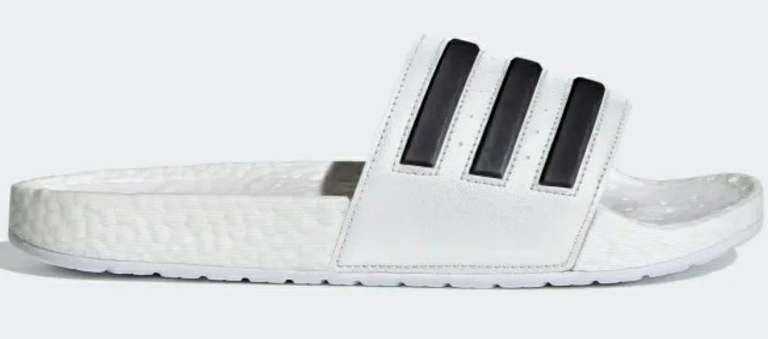 Claquette Adidas Adilette Boost - Blanc/Noir (Taille 37 à 48 1/2)