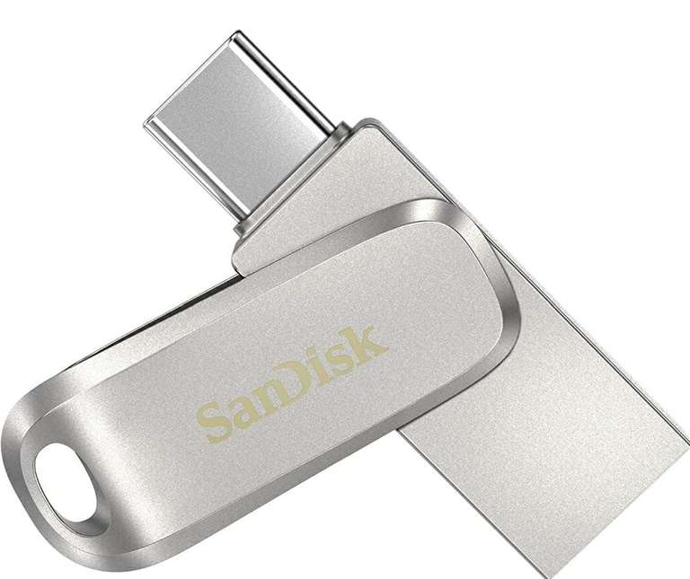 Clé USB SanDisk Ultra Luxe (métal) - 128 Go, double connectique USB A & C