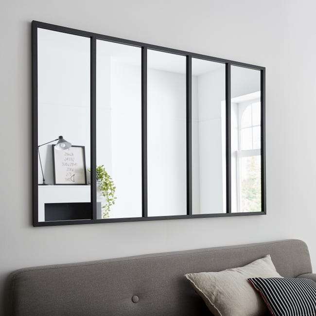 Miroir rectangulaire Atelier - l.140 x H.90 cm, Noir