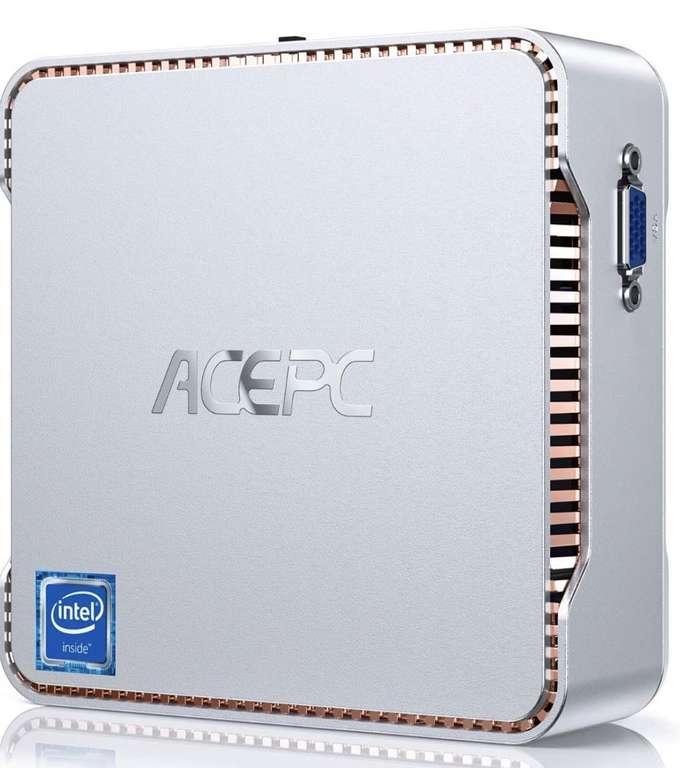 Mini PC ACEPC GK3V - 8Go RAM, SSD 128 Go, Intel Celeron J4125, Windows 10 Pro, WiFi 5G, Bluetooth 4.2, 1000 Mbps (Vendeur tiers)